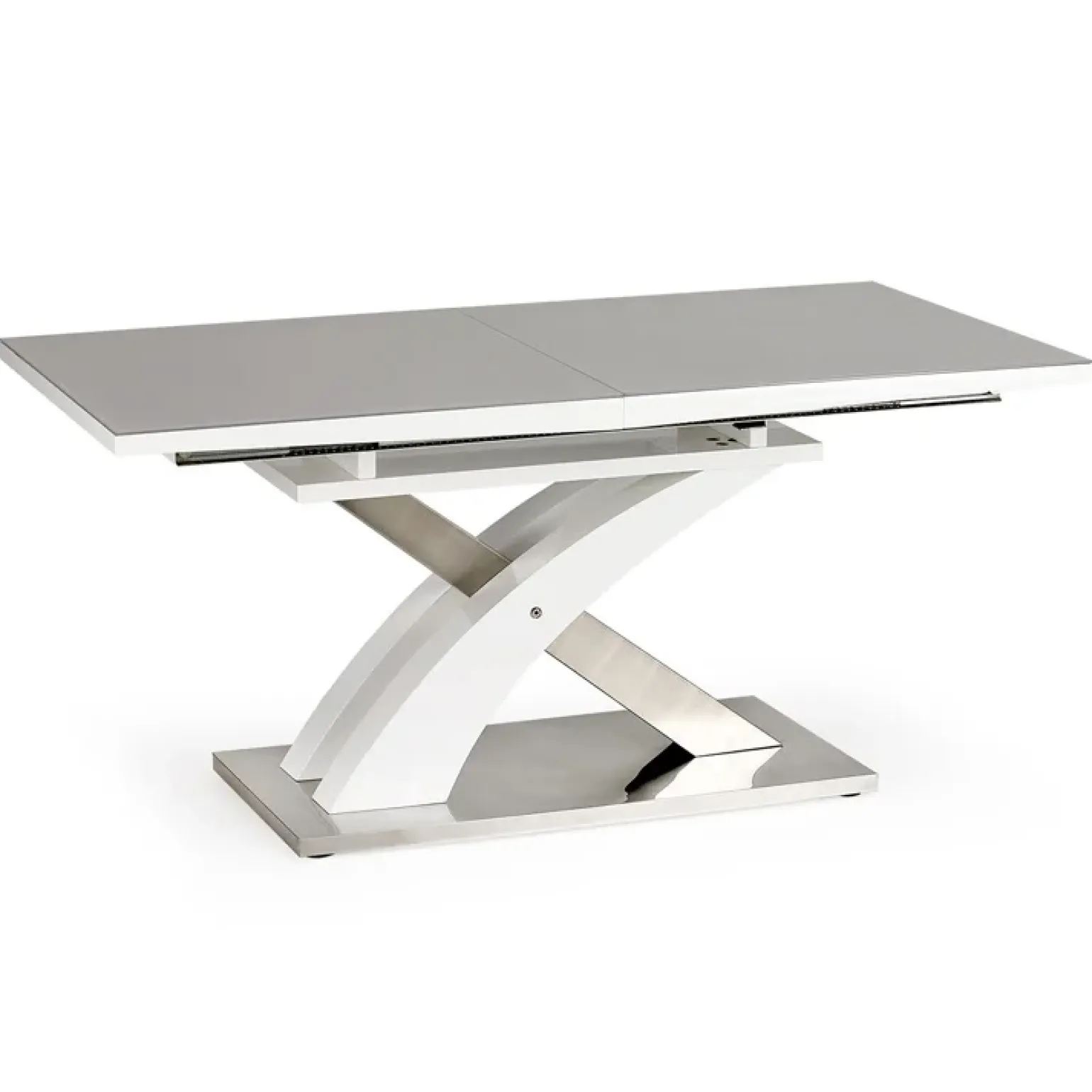 Tavolo 160/220cm in vetro allungabile grigio bianco Iride Gihome®