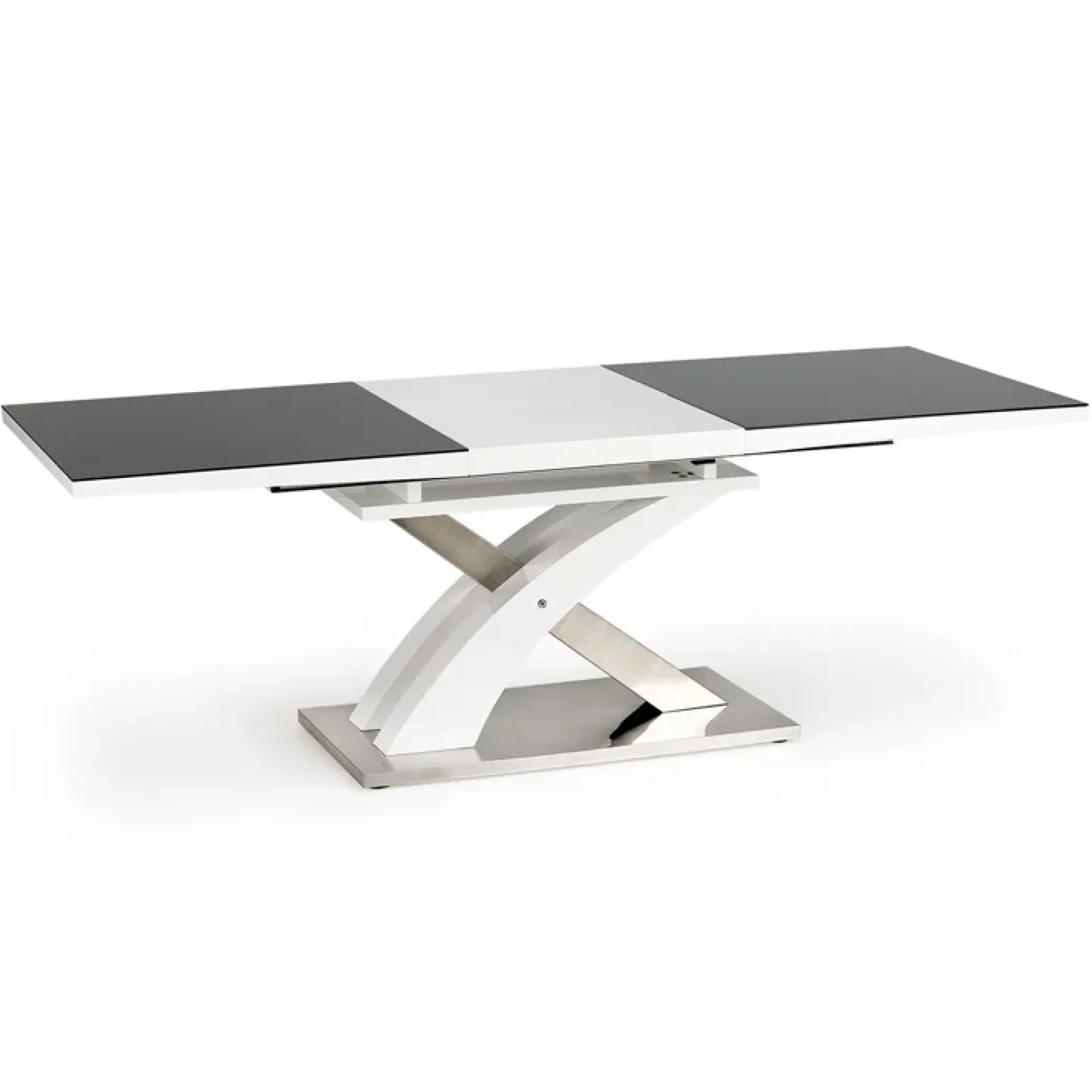 Tavolo 160/220cm in vetro allungabile nero bianco Iride Gihome®