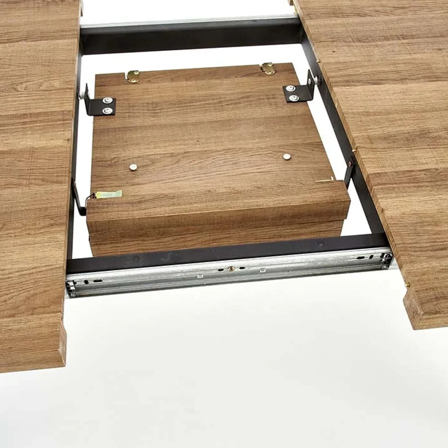 Tavolo 140/180cm rettangolare allungabile noce miele nero Meja