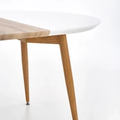 Tavolo 120/200cm rotondo ovale bianco rovere sanremo Papiro Gihome®