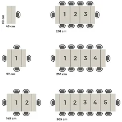 Tavolo consolle allungabile 50-300cm rovere Zenzero