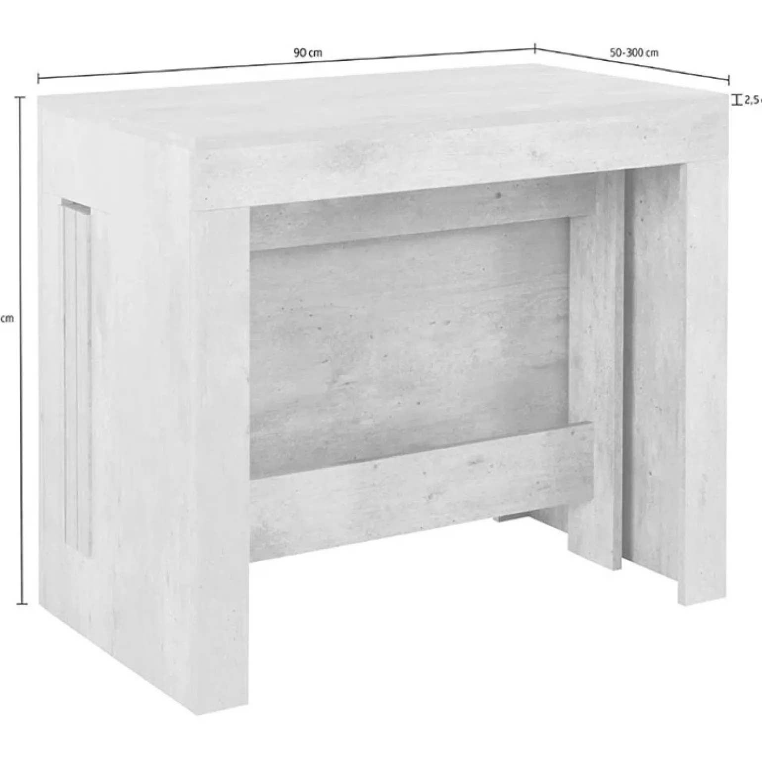 Tavolo consolle allungabile 50-300cm rovere Zenzero