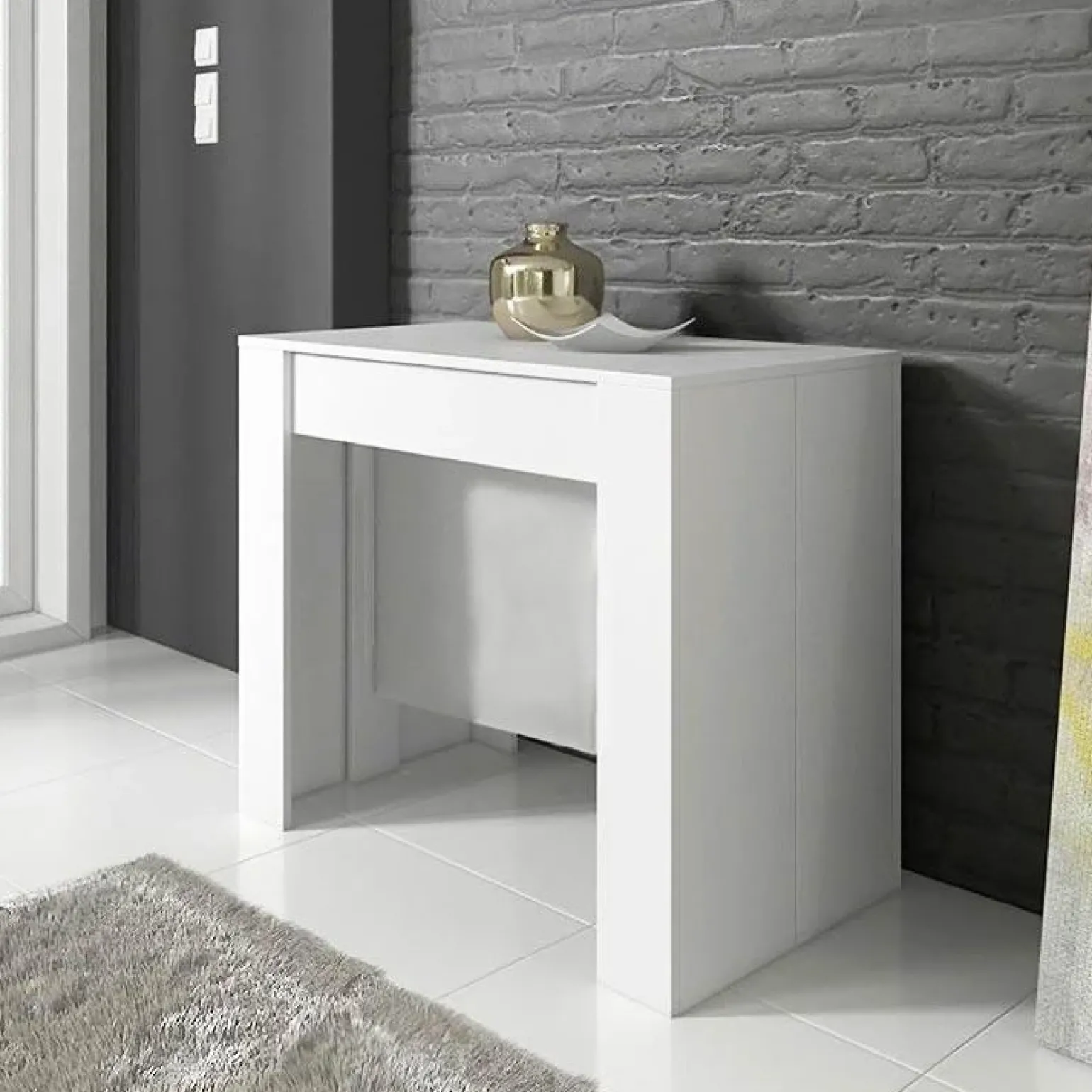 Tavolo consolle allungabile 51/237cm bianco lucido Atalanta