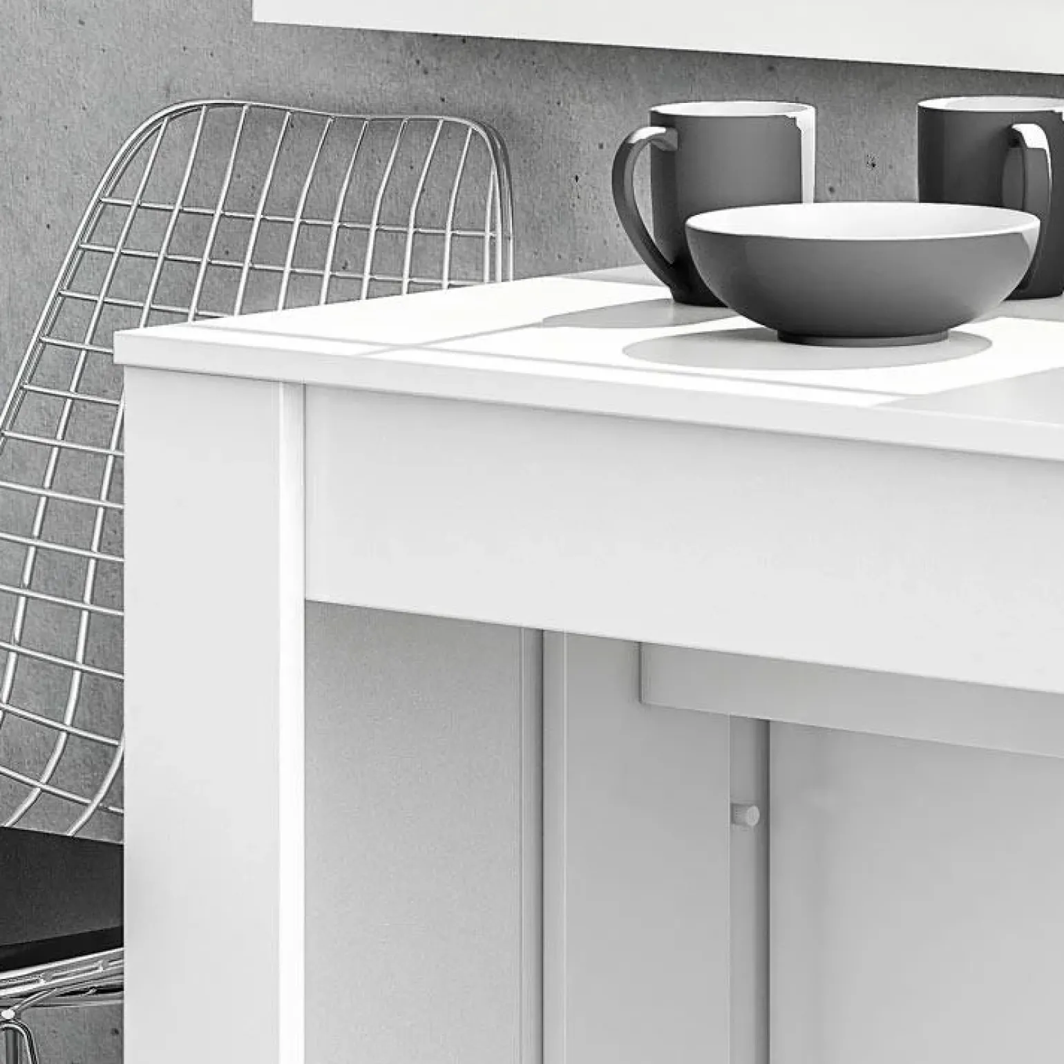 Tavolo consolle allungabile 51/237cm bianco lucido Asia Gihome®