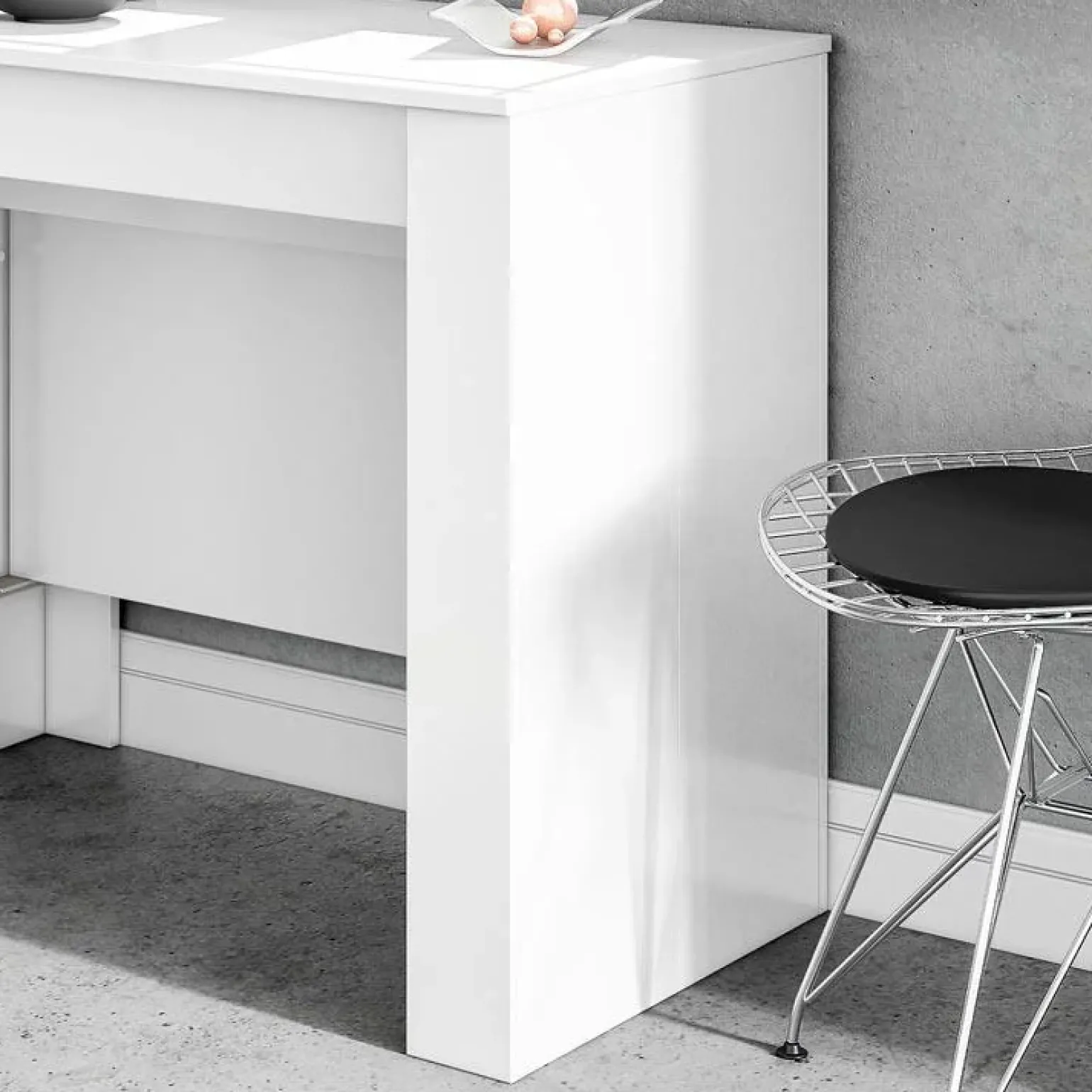Tavolo consolle allungabile 51/237cm bianco lucido Asia Gihome®