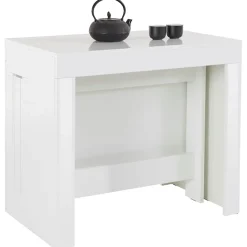 Tavolo consolle allungabile 50-300cm bianco lucido Zenzero