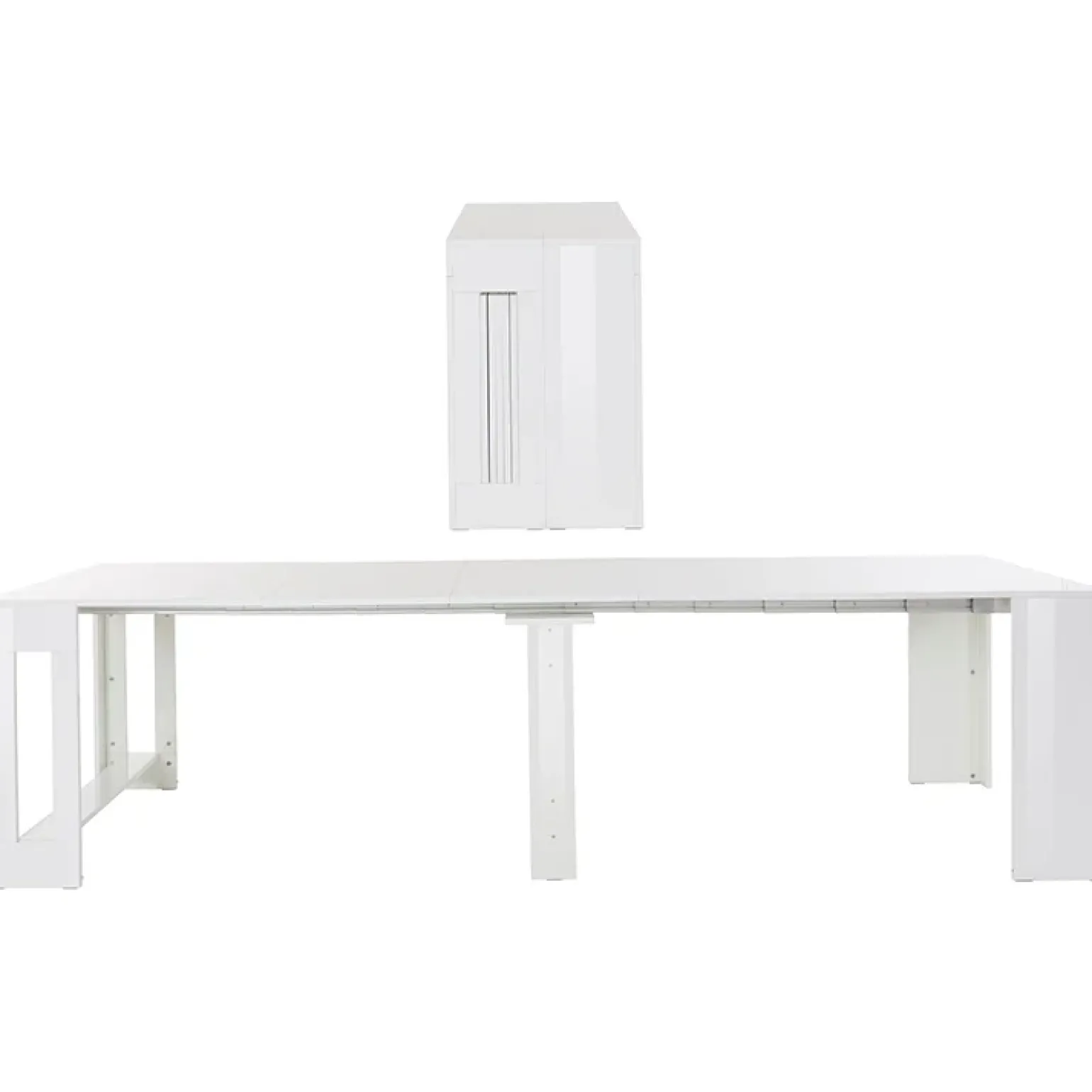 Tavolo consolle allungabile 50-300cm bianco lucido Zenzero