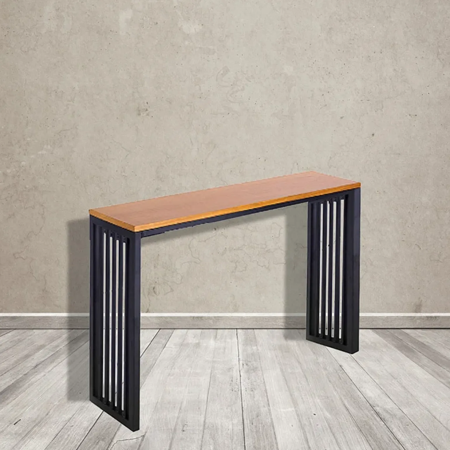 Tavolo consolle da cucina 139x39cm moderno industrial rovere nero Mentana