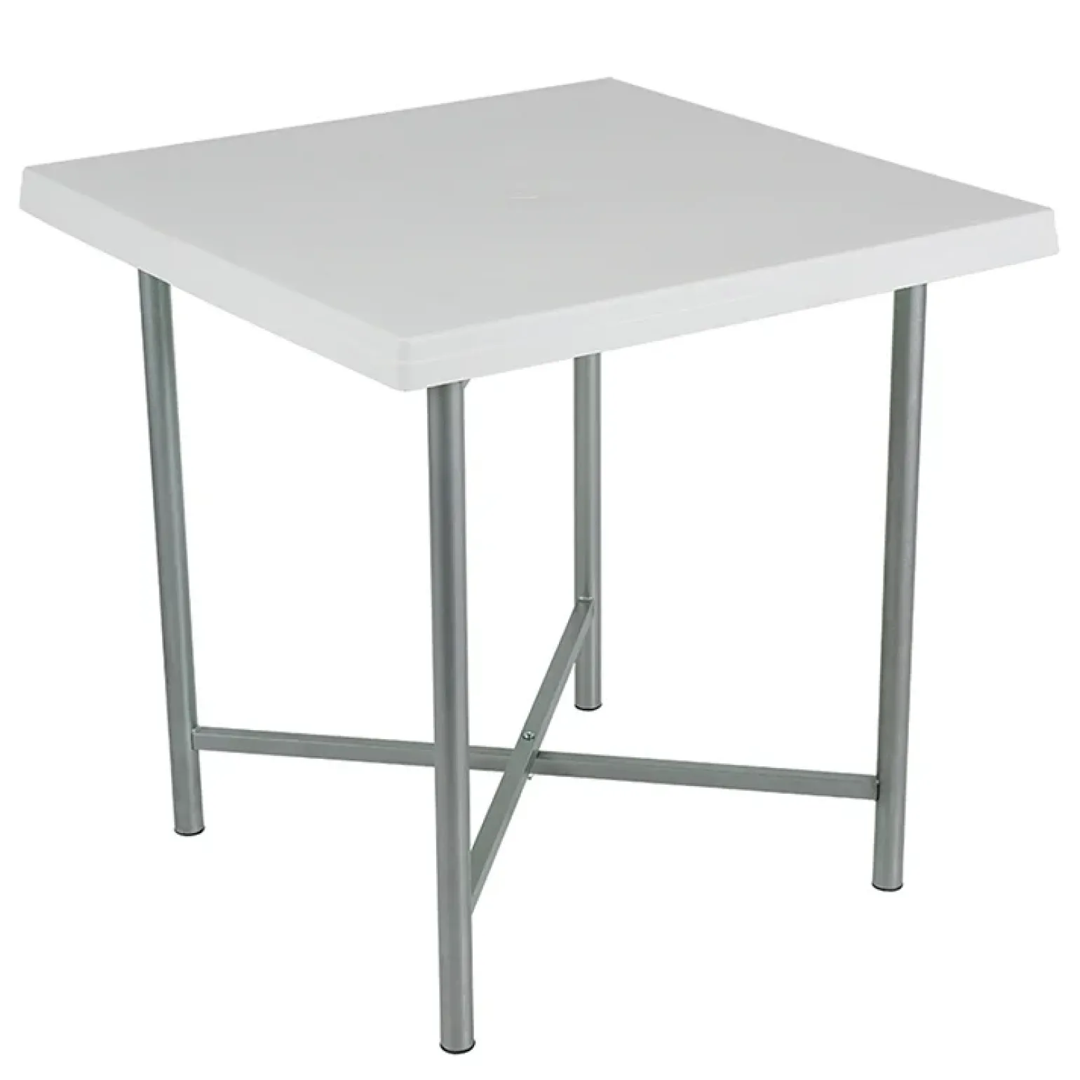 Tavolo da giardino esterno bar dehors quadrato 75x75cm polipropilene bianco Alvaro