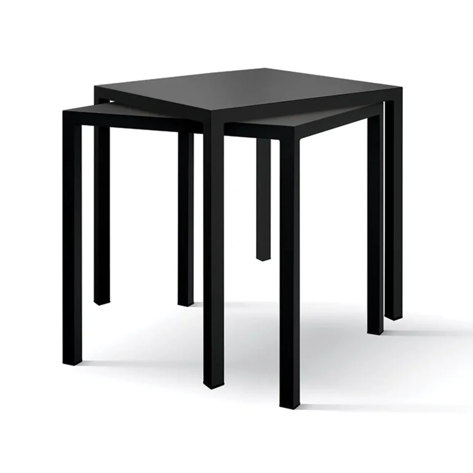 Tavolo da giardino 70x70 cm impilabile metallo grigio antracite Atlantis