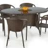 Tavolo da giardino 150x90cm polipropilene marrone scuro nero Cubby