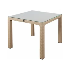 Tavolo da giardino 90x90cm polipropilene effetto rattan tortora Orsini