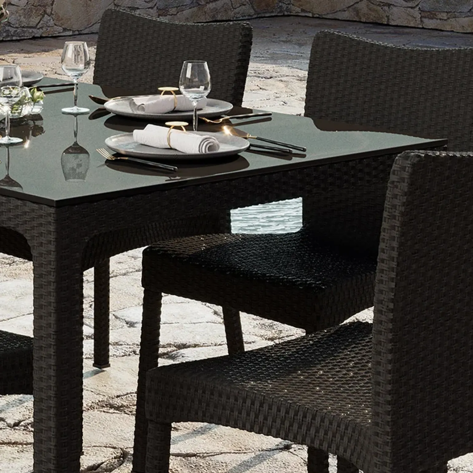 Tavolo da giardino 90x90cm polipropilene effetto rattan marrone Orsini