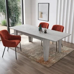 Tavolo da pranzo allungabile 160/220 cm moderno cemento Orbis