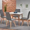 Tavolo da pranzo allungabile 90/190cm bianco opaco rovere Mostar