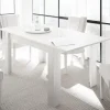 Tavolo da pranzo allungabile moderno 137/185cm bianco opaco Halston