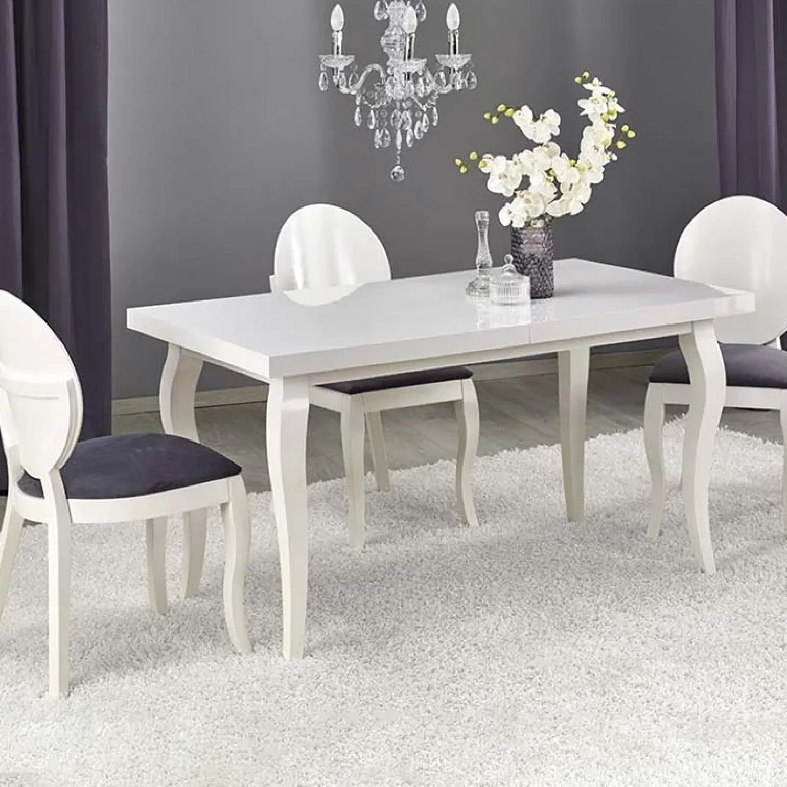 Tavolo da pranzo allungabile moderno 160/240cm bianco Lovoon
