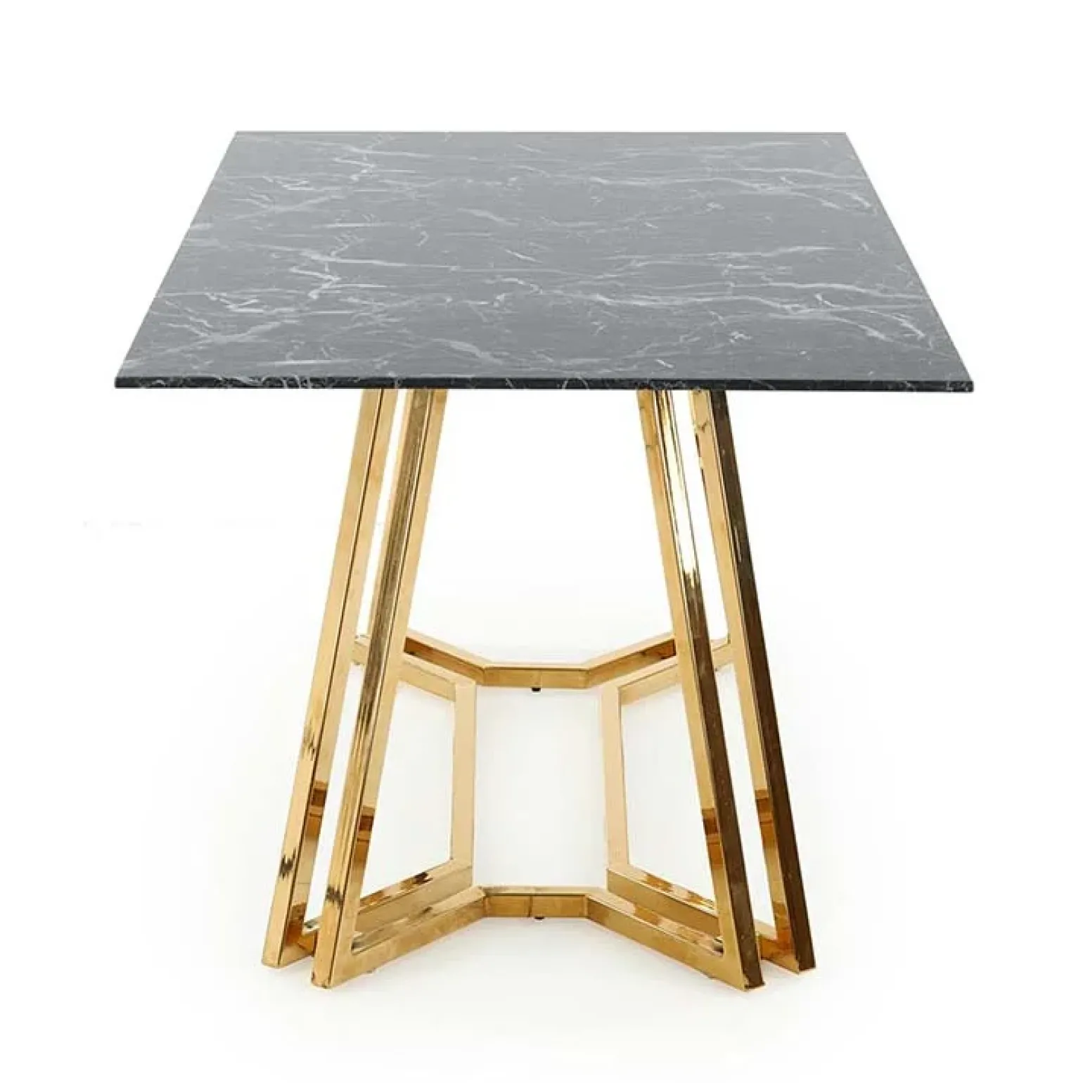 Tavolo da pranzo moderno 160x90cm marmo nero oro Stella