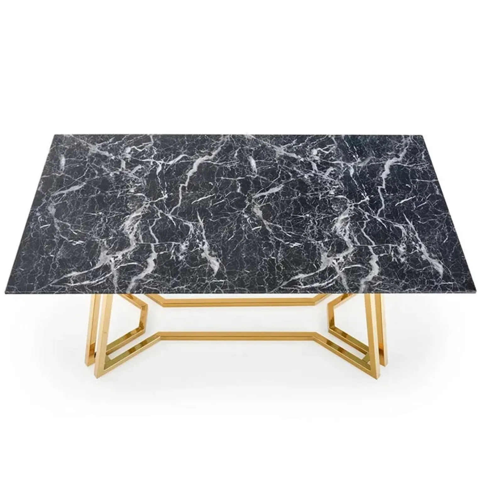 Tavolo da pranzo moderno 160x90cm marmo nero oro Stella