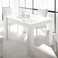 Tavolo da pranzo moderno rettangolare 180x90cm bianco opaco Halston