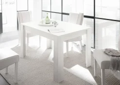 Tavolo da pranzo moderno rettangolare 180x90cm bianco opaco Halston