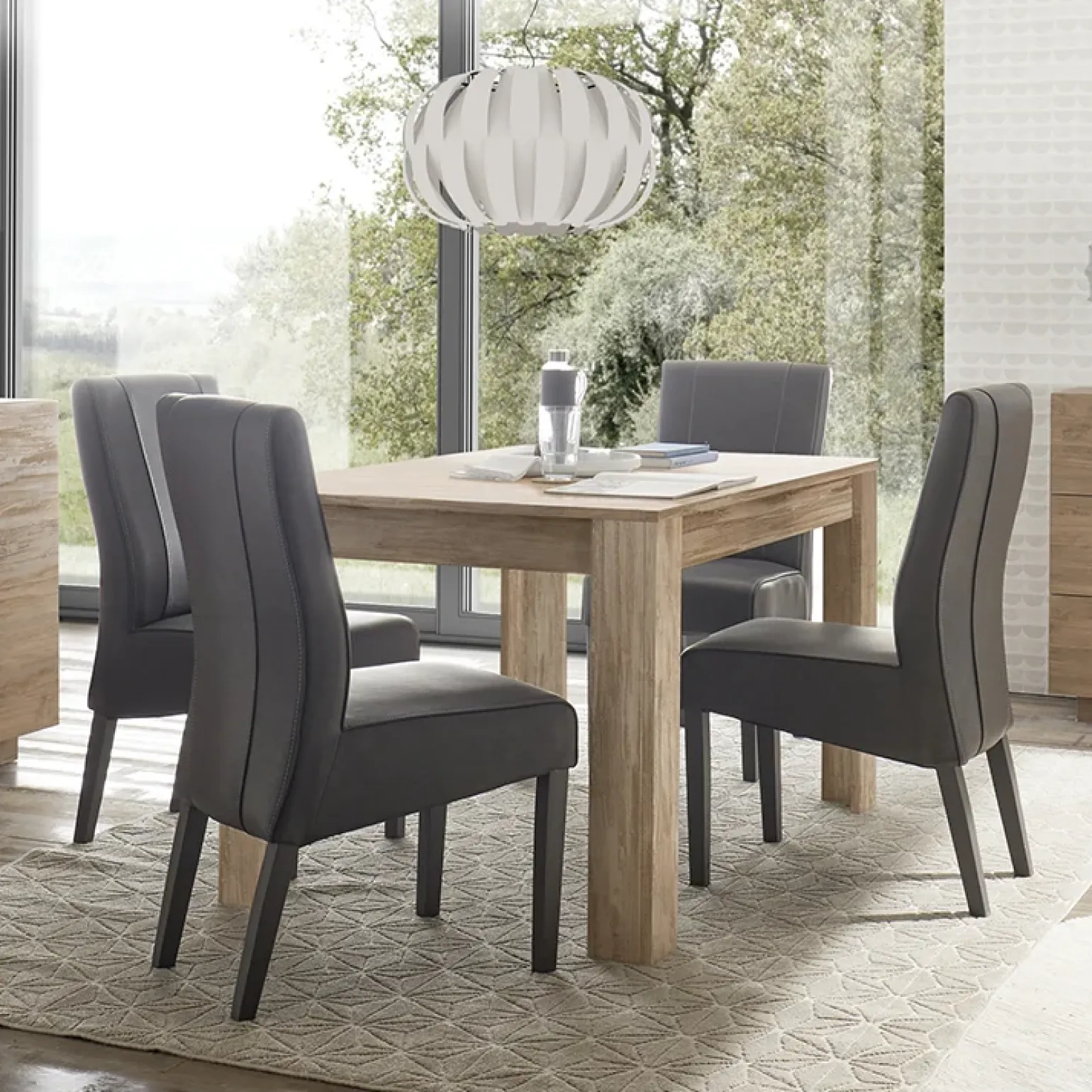Tavolo da pranzo rettangolare moderno 180x90cm rovere Alvarez