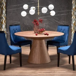 Tavolo da pranzo rotondo 136x78cm noce scuro Thor