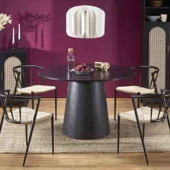Tavolo da pranzo rotondo 120x77cm nero Igino