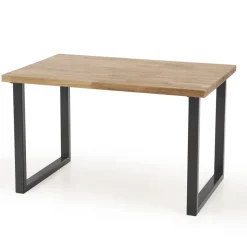 Tavolo da pranzo 140x85cm rovere massello acciaio nero Preston