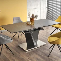 Tavolo in vetro allungabile moderno 160/200cm grigio scuro Curtis