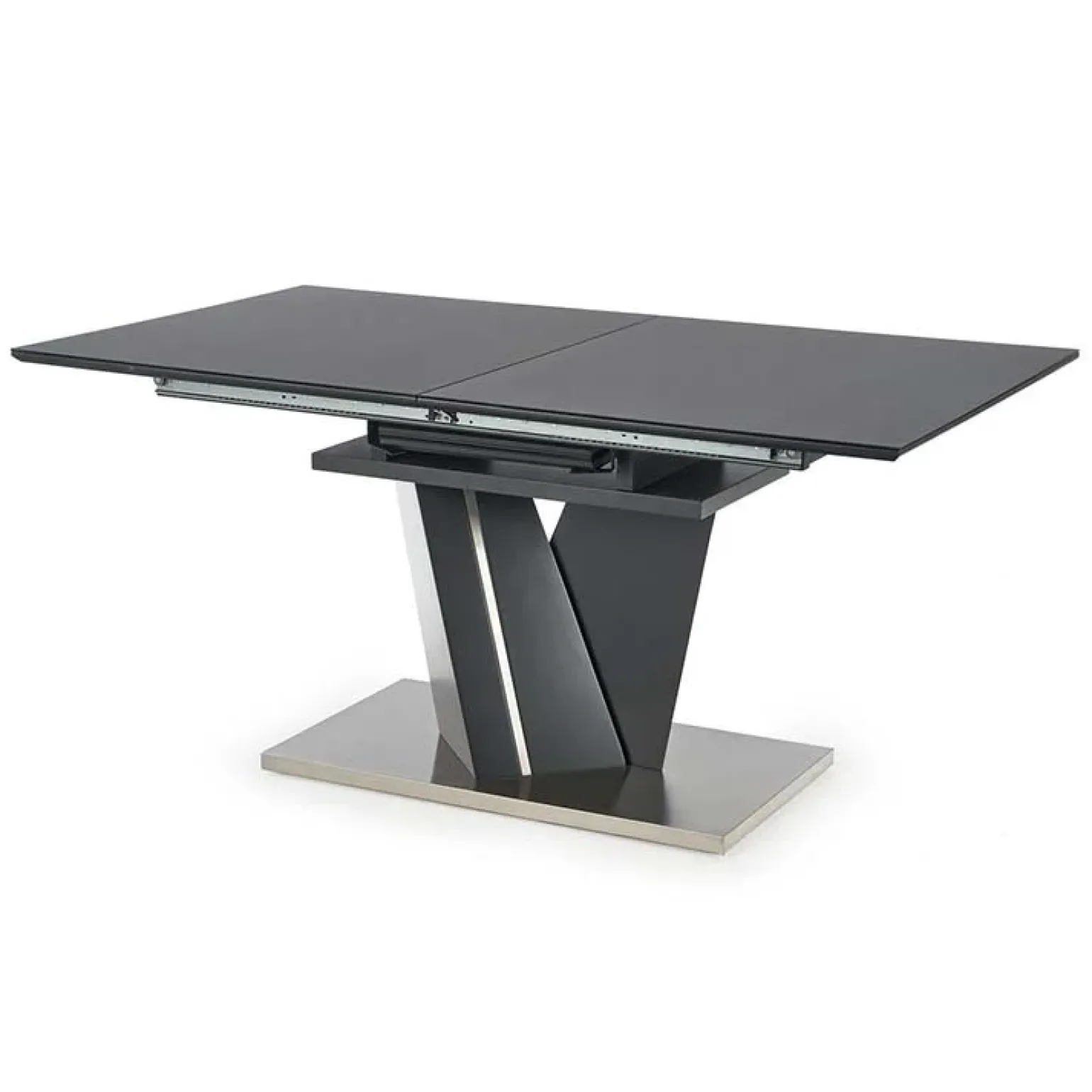 Tavolo in vetro allungabile moderno 160/200cm grigio scuro Curtis