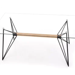 Tavolo in vetro 160x80cm acciaio nero Acer Gihome®