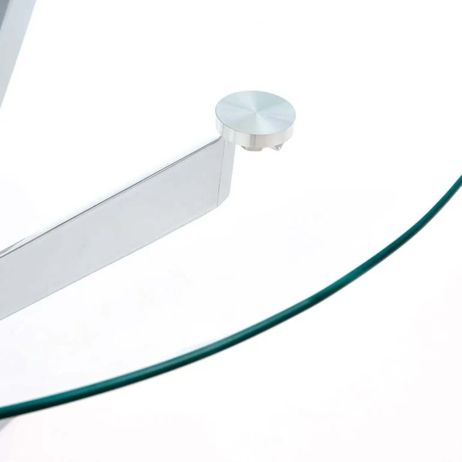 Tavolo in vetro 100x100cm rotondo da pranzo acciaio cromato Minerva Gihome®