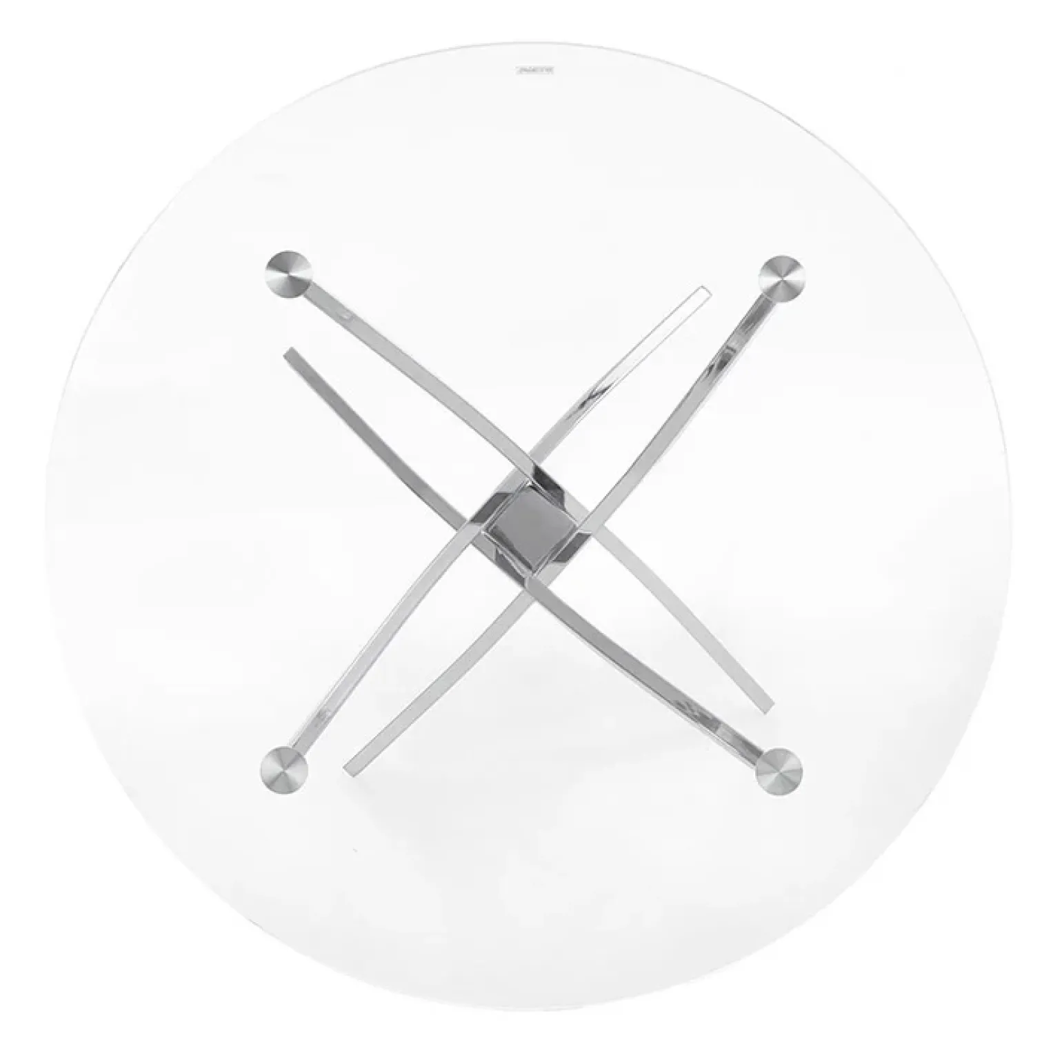Tavolo in vetro 100x100cm rotondo da pranzo acciaio cromato Minerva Gihome®
