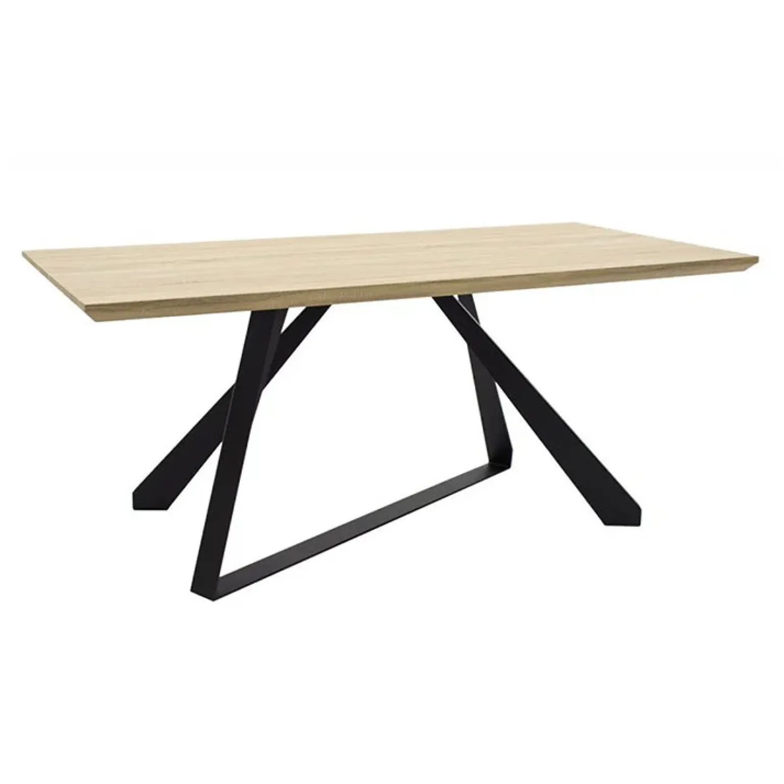 Tavolo rettangolare soggiorno industrial 180x90cm rovere nero Pelago