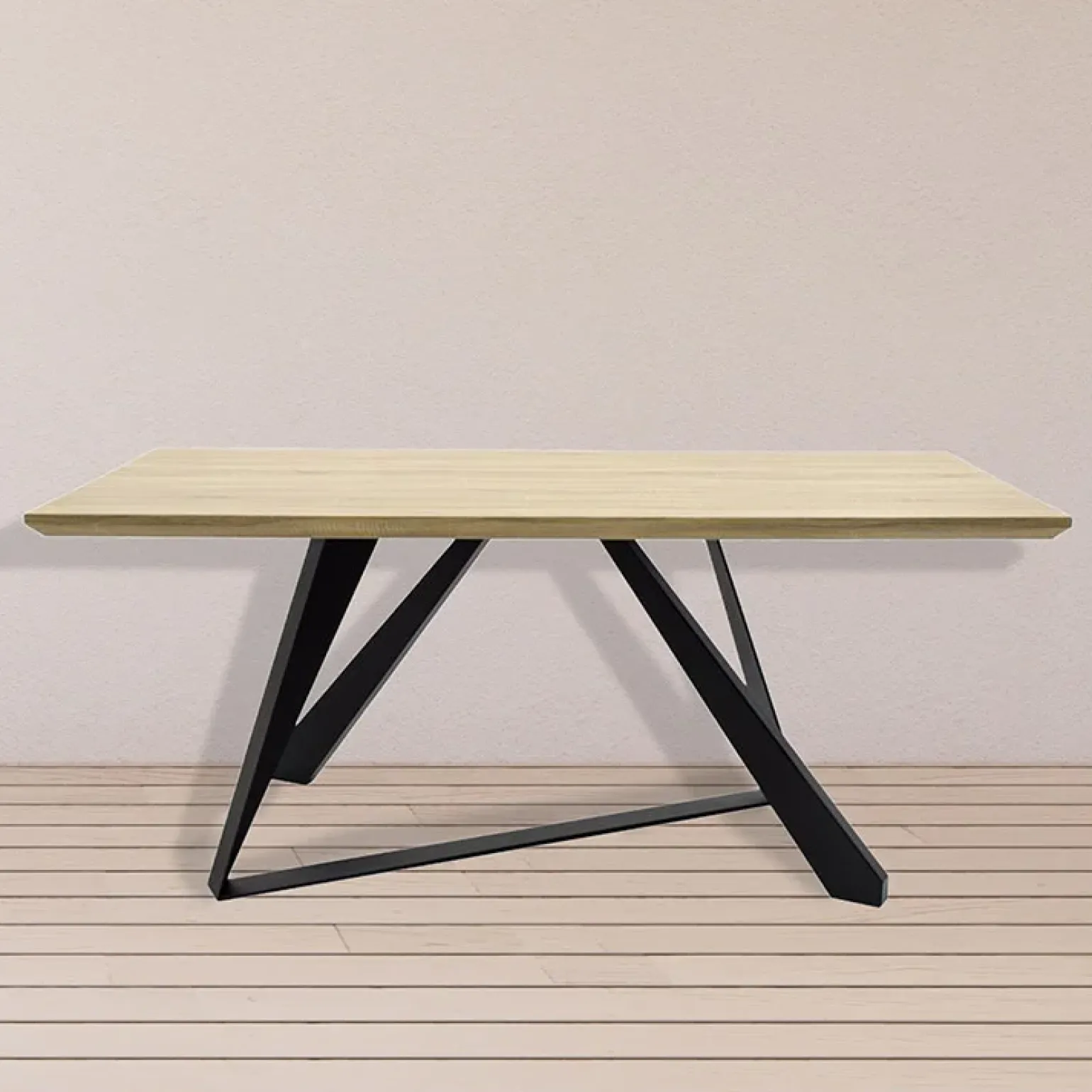 Tavolo rettangolare soggiorno industrial 180x90cm rovere nero Pelago