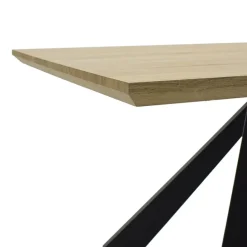 Tavolo rettangolare soggiorno industrial 180x90cm rovere nero Pelago