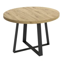 Tavolo rotondo 120cm legno rovere e gambe nere Redondo