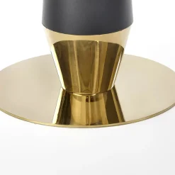 Tavolo rotondo moderno 59x74cm marmo nero oro Lugana