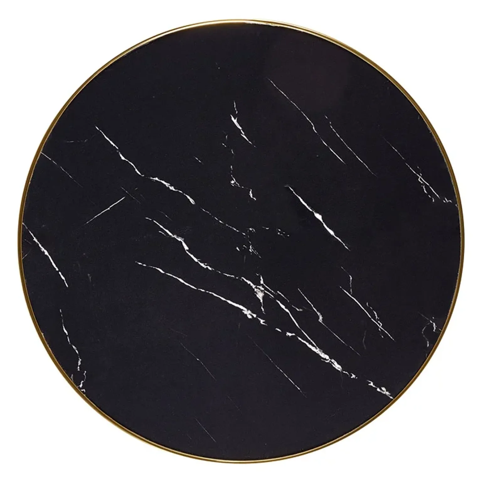 Tavolo rotondo moderno 59x74cm marmo nero oro Lugana