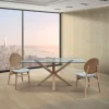 Tavolo 160x90 cm da interno in vetro rovere Edra