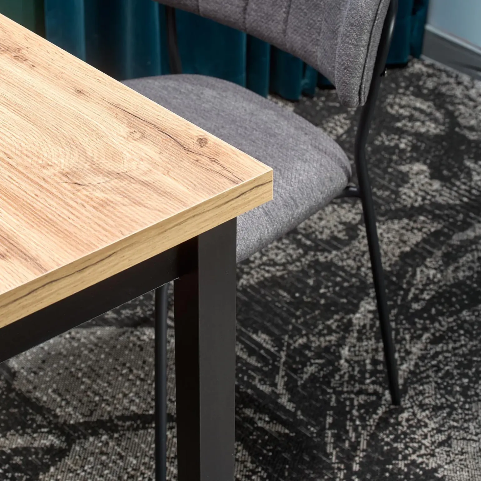 Tavolo 120x68 cm da pranzo moderno rovere nero Wayne