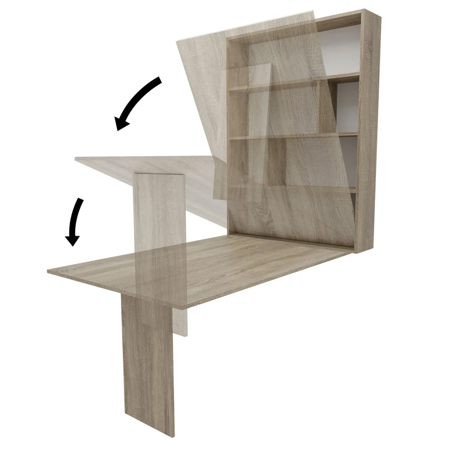 Tavolo 135x203cm a scomparsa moderno rettangolare rovere Hope