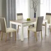Tavolo 130/170x80cm da pranzo allungabile moderno bianco acciaio Gubbio