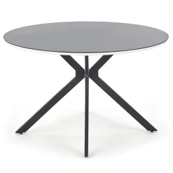 Tavolo 120x120cm da pranzo rotondo moderno vetro nero Anice Gihome®