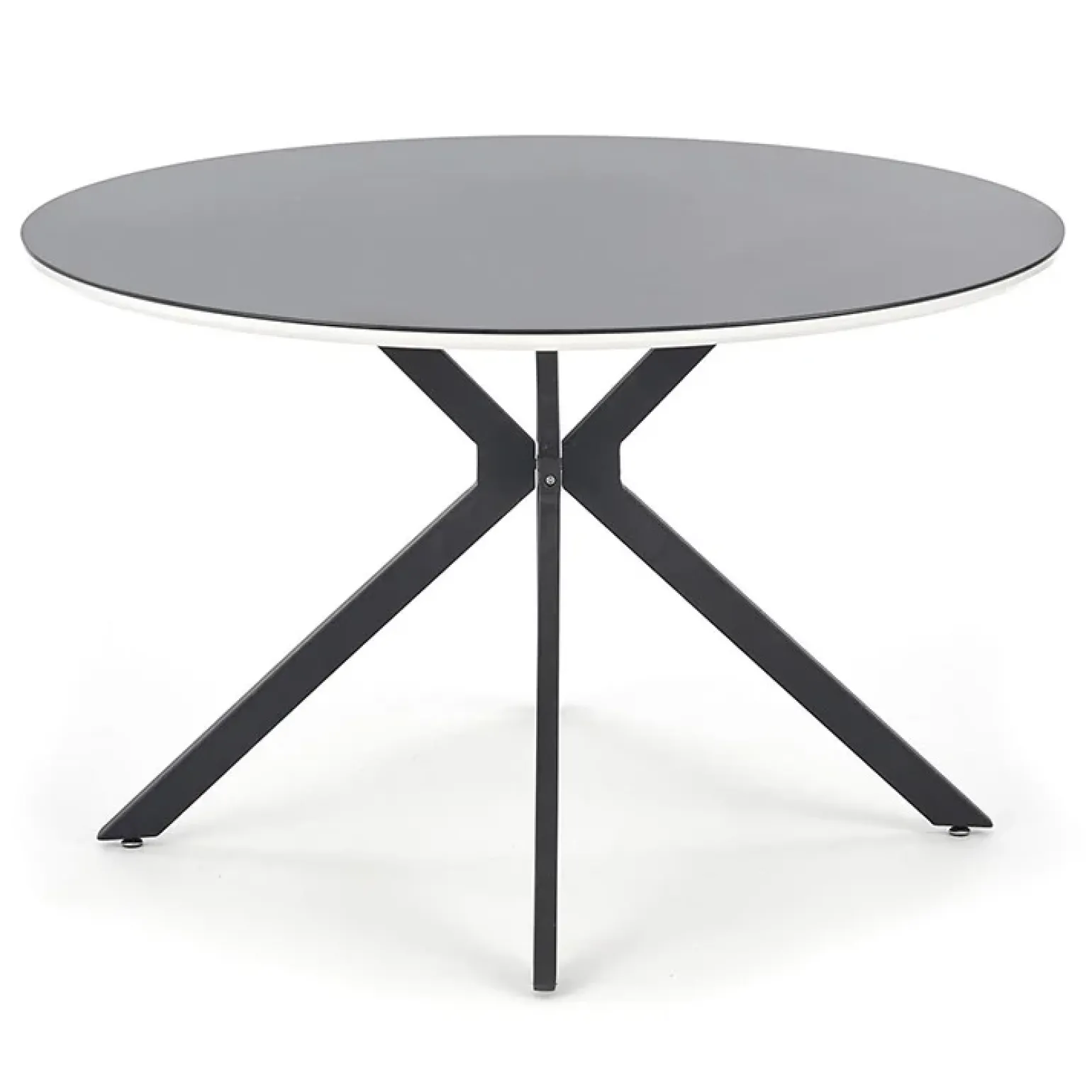 Tavolo 120x120cm da pranzo rotondo moderno vetro nero Anice Gihome®