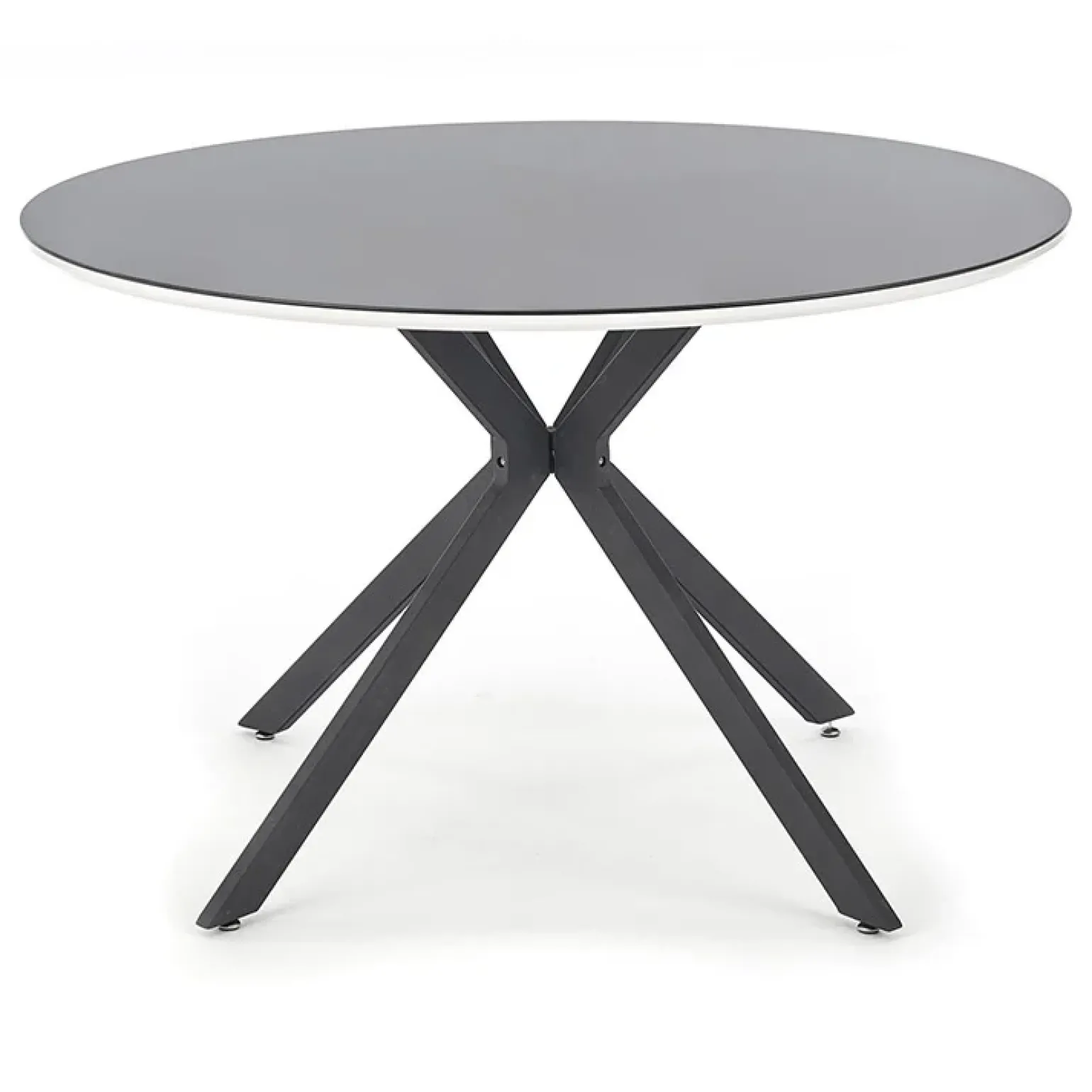 Tavolo 120x120cm da pranzo rotondo moderno vetro nero Anice Gihome®