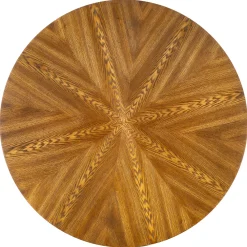 Tavolo 100x100cm da pranzo rotondo moderno noce acciaio nero Lukla