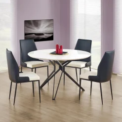 Tavolo 120x120cm da pranzo rotondo bianco nero Margherita Gihome®