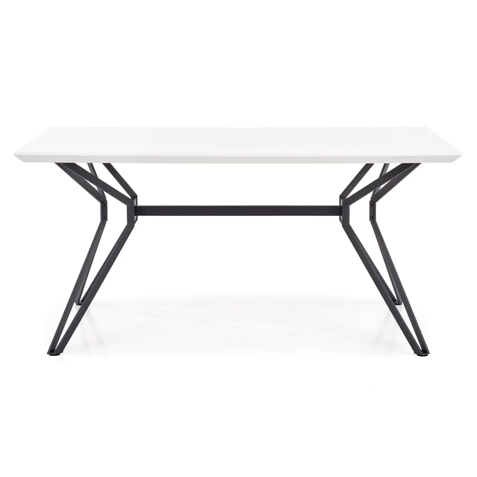 Tavolo 160x90cm design rettangolare laccato bianco lucido nero Ercole